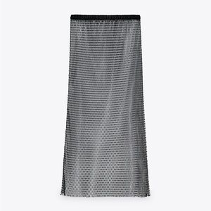 Zara Rhinestone Mesh Sparkly Skirt